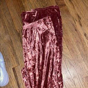 Velvet bell bottom pants